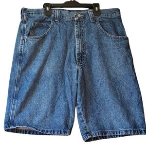 Wrangler Carpenter Jean Shorts Blue Mens Size 34 Denim Casual Work
